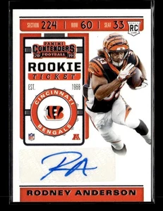 Boleto de novato 2019 Panini Contenders #209 Rodney Anderson Auto Bengals - Imagen 1 de 2