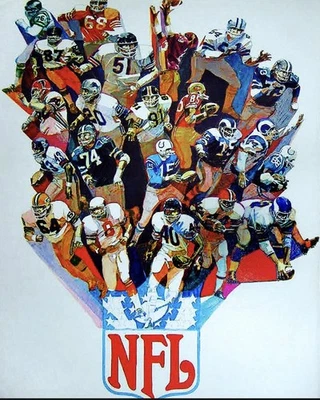 NFL  Football Art  Poster Vintage Reproduction METAL SIGN 8 x 12 LKM - Image 1 of 4