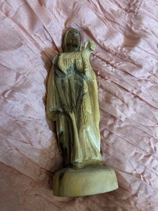 Carved Bethlehem Olive Wood Good Shepard With Lamb  7” Sunu Artist Signed 1997 - Picture 1 of 18