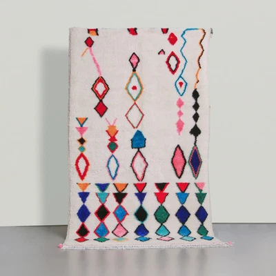 Handmade Minimalist Transitional Wool Rug 6x9 | Luxury Modern Bedroom Area Rug - Image 1 of 4