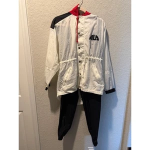 Vintage Fila Trainingsanzug Set Jacke & Hose weiß schwarz rot 90er Retro - Bild 1 von 7