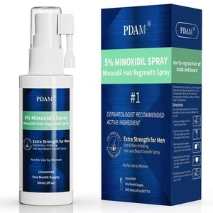 Minoxidil for Men Hair Growth Spray - 5% Topical Hair Regrowth Treatment for ... - Picture 1 of 9