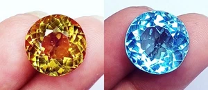 Aquamarine & Zultanite 10 to 12 Ct Certified Loose Gemstone Pair HA37 - Picture 1 of 13