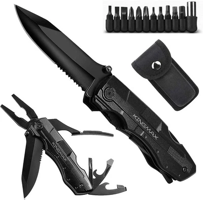 KINGMAX Pocket Knife,Multitool Tactical Knife with Blade,Saw, Plier, Screwdriver - Image 1 of 4