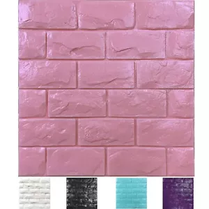 30PCS 3D Wall Panels Peel and Stick Faux Brick Wallpaper Pink Self Adhesive F... - Picture 1 of 6