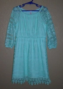 Xhilaration Dress Girl's size Small, 6/6X Turquoise Lace, Lined   EUC! - Picture 1 of 12