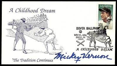 Mickey Vernon Signed 1st Day Cover AUTO 1990 Cachet MLB W. Senators 7x All-Star! - Image 1 of 2