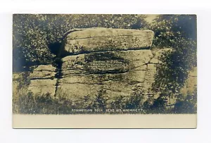 Princeton MA RPPC foto postal, Redemption Rock, mujer rescatada en 1676 - Imagen 1 de 2