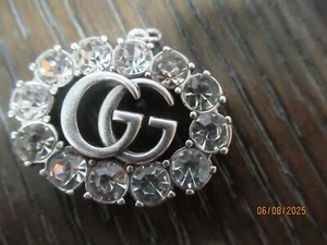 GUCCI ZIP PULL Charm SILBERFARBEN, KLARE KRISTALLE 1 1/4 ZOLL DIES IST FÜR 1 - Bild 1 von 4