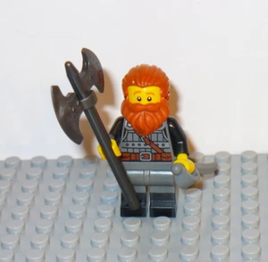 LEGO Castillo Viking Village barco minifigura guerrero espada hacha gris 21343 31132 - Imagen 1 de 1