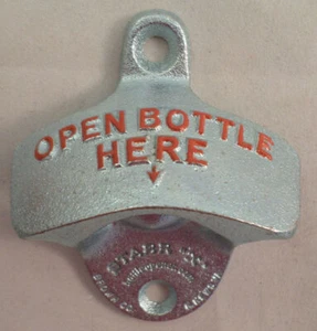 Open Bottle Here Beer Starr X Stationary Bottle Opener By Brown Mfg. Co. - Picture 1 of 2