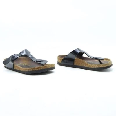 BIRKENSTOCK Gizeh D'Occasion Taille EU 37 (Cod.CS2348) En Microfibre Noires - Photo 1/4