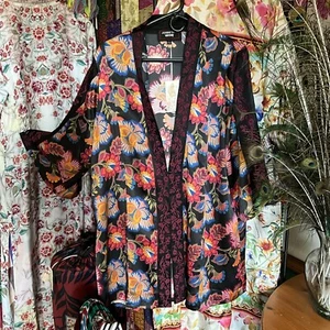 Workshop X Johnny Was Silk Sidonia Kimono NWT$350 SMALL - Picture 1 of 8
