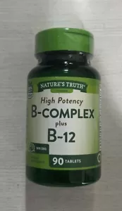 Nature's Truth High Potency B-Complex plus B-12 Tablets 90 Tablets Exp 03/27 - Picture 1 of 1
