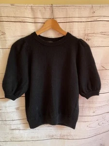 Maglione donna AQUA 100% cashmere maniche corte nero taglia XS - Foto 1 di 7