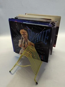 Vintage Record Stand 1950s Sturdy Metal, Mello Yellow . RecordJackets Not Incl - Picture 1 of 16