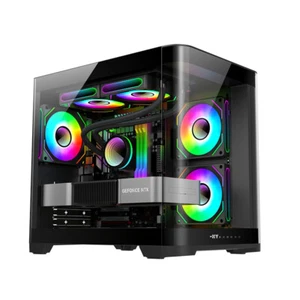 270 Degree Transparent Curved Surface PC Case Desktop Computer Tower - Photo 1/14