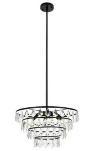 Crystal French Pendant Chandelier Light Fixture Living Room or Dining Room 20" - Picture 1 of 9