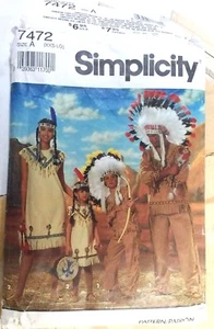 Costume Simplicity 7472 adulto western primi americani USATO taglio a modello MED - Foto 1 di 4
