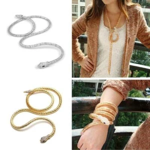 Collar colgante de serpiente dorado plateado collar cadena moda joyería - Imagen 1 de 12
