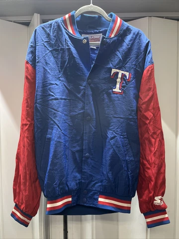 Rare Vintage 90s Starter Diamond Texas Rangers Lightweight Varsity Jacket Men XL Cover