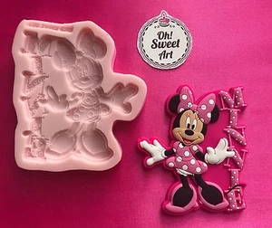 MINNIE MOUSE PINK DRESS silicone mold fondant cake Disney toppers wax FDA - Picture 1 of 3