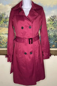 DAWN LEVY MAGENTA TRENCH COAT WOMEN'S SIZE S - Picture 1 of 11