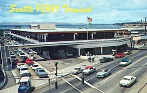 Postal de la terminal de ferry de Seattle postal de Washington P71311 sin publicar - Imagen 1 de 2