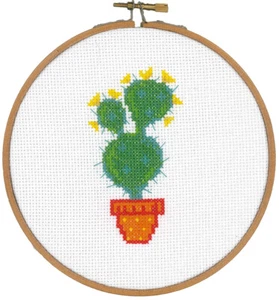 Vervaco Counted Cross Stitch Kit Cactus III 5.8" dia - Picture 1 of 3