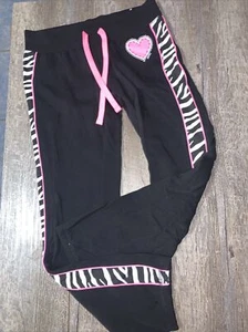Justice sz 10 black pink zebra gymnastics sweatpants Pants nwot - Picture 1 of 5