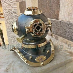 Brass Vintage Style Mark V US Navy Deep Mini Divers Helmet Diving Gift Item - Picture 1 of 5