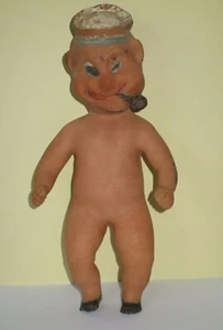 Rare Vintage old Rubber Toy Doll Popeye Hand Painted - Picture 1 of 12