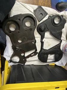 1995-1999 Mitsubishi Eclipse 420A plastic timing cover 3pc set hole crack D45 - Picture 1 of 24