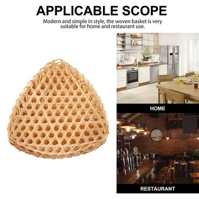  6 pezzi Weaving cestino fumante cesto di verdura di bambù cestini a triangolo - Immagine 1 di 4