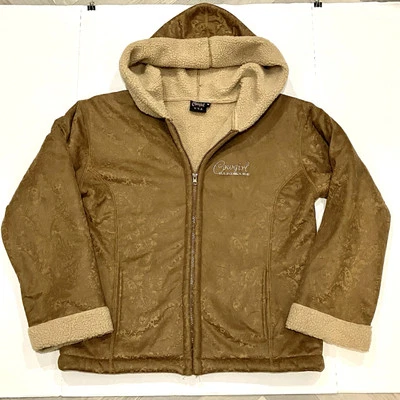 Chaqueta Sherpa Vaquera Hardware Para Mujer’s Med Marrón Paisley Tareas Granero Con Capucha Foto 1 de 4