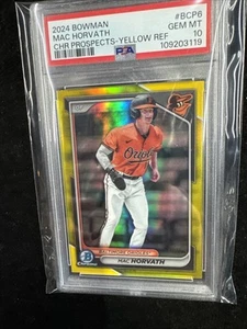 2024 Mac Horvath Chrome Prospects Yellow PSA 10 Orioles Baseball 13/17 - Picture 1 of 5