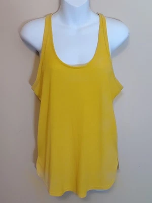 Camiseta sin mangas prAna para mujer amarilla acanalada plisada espalda deportiva informal talla M Foto 1 de 4