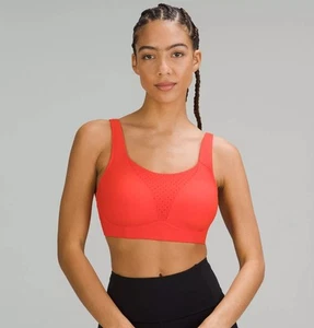 Lululemon Run Times High Impact Sports Bra Redish Orange 36G Running Gym Train - Picture 1 of 11