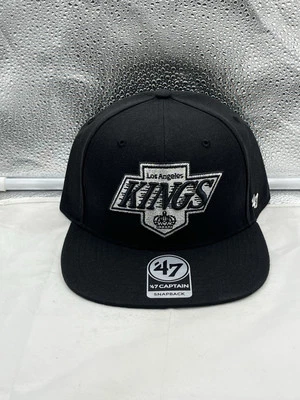 Los Angeles Kings NHL '47 Brand Black Adjustable Captain Snapback Hat - Image 1 of 4
