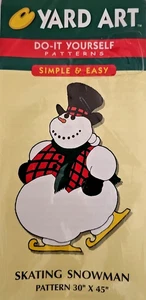 Vintage 1998 Yard Art Schlittschuhlaufen Schneemann 30x45 Do-It Yourself Weihnachtsmuster - Bild 1 von 5