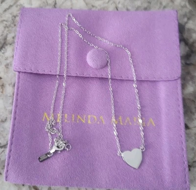 Melinda Maria You Have My Heart Pendant Necklace Silver New With Pouch! - Image 1 of 2