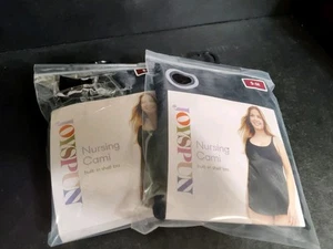 Lot Of 2  Joyspun Women's Maternity Nursing Cami Size S/M. Black - Picture 1 of 6