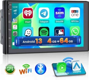 7" Android 13 Auto Stereo Radio Carplay GPS Navi WIFI 4+64GB Doppio 2 Din MP5 BT - Foto 1 di 23
