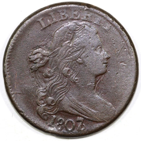 1807/6 1c S-273 Draped Bust Large Cent *Old Scratches* Cover