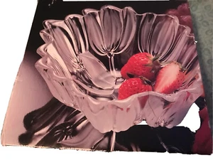 Mikasa Glass Bowl Frosted Tulips Satin New 7” Made In Germany - Picture 1 of 5