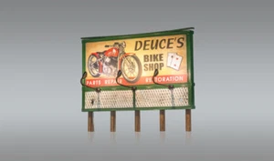 Woodland Scenics HO Deuce's Parts and Repair Lighted Billboard Just Plug JP5792 - Picture 1 of 2