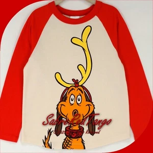 NWT HANNA ANDERSSON DR SEUSS GRINCH BASEBALL TEE MAX RED 130 8 - Picture 1 of 4