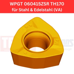 10 x WPGT 060415ZSR TH170 Fräs-Wendeplatten für Stahl & Edelstahl - Picture 1 of 1