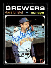 1971 Topps # 637 Dave Bristol Autograph Signed Card (M2) Milwaukee Brewers
