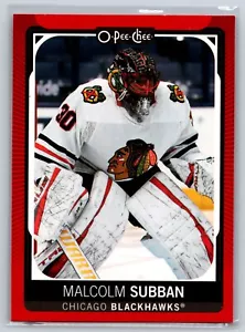 2021-22 O-Pee-Chee Malcolm Subban Red Parallel Chicago Blackhawks #326 - Picture 1 of 2